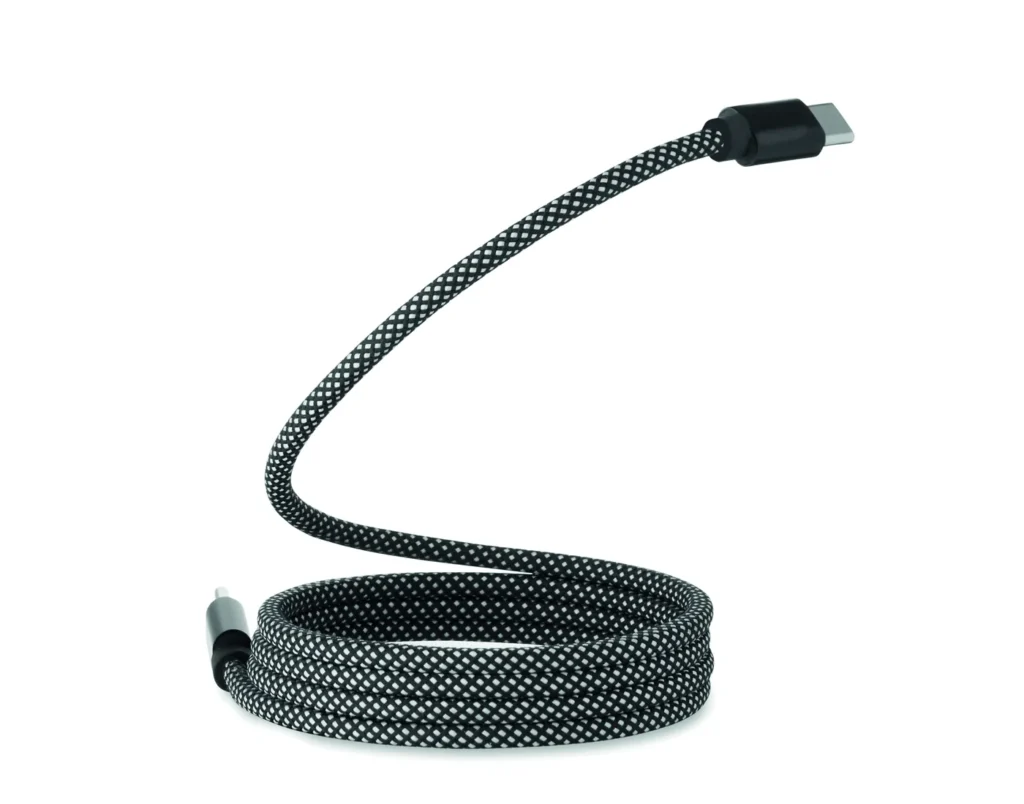 Magnetyczny kabel w oplocie, nieplączący się